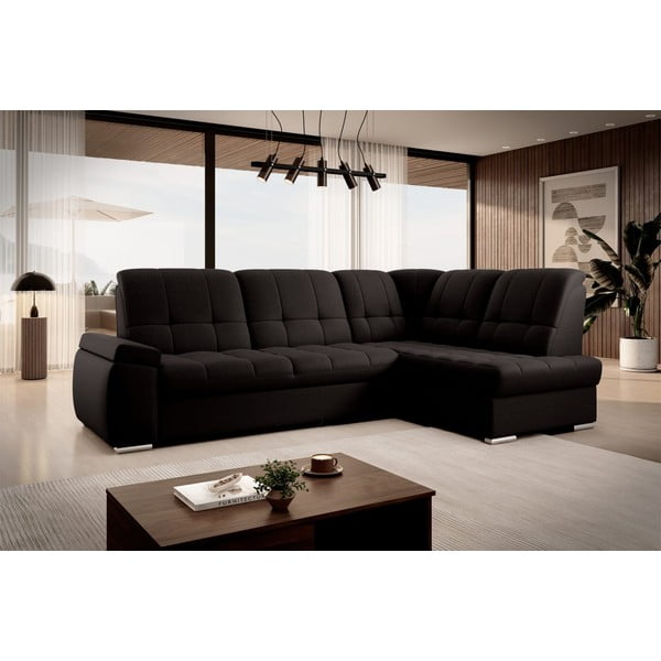 Rjava raztegljiva/s prostorom za shranjevanje kotna sedežna garnitura (desni kot/v obliki črke L) Sado – ELTAP-image-4