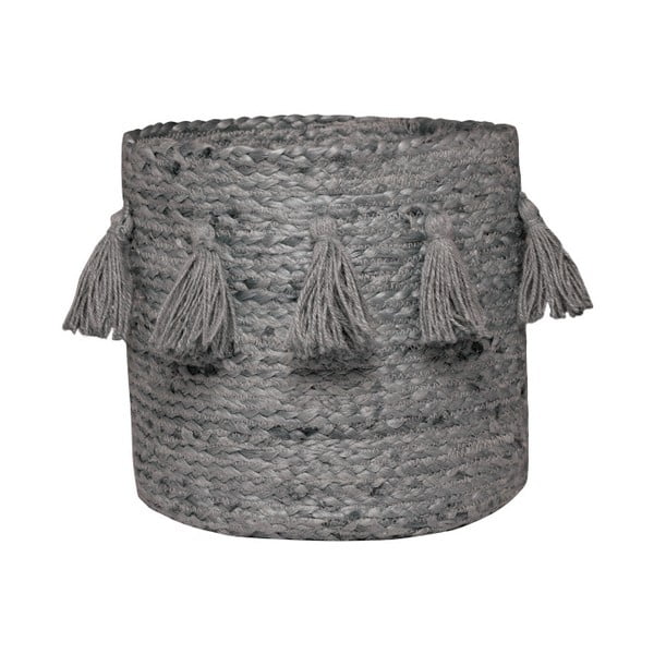 Siva ročno tkana škatla iz konopljinih vlaken Nattiot, ∅ 30 cm