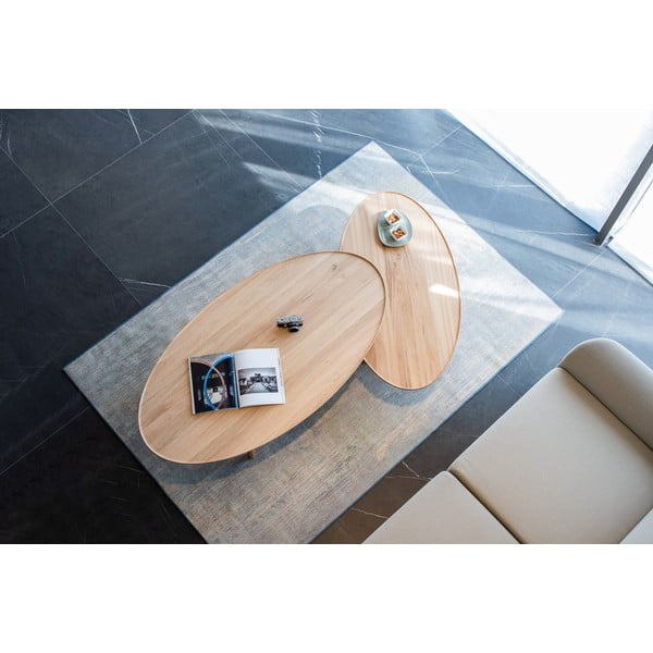 Hrastova mizica v naravni barvi 65x120 cm Mu - Gazzda-image-2