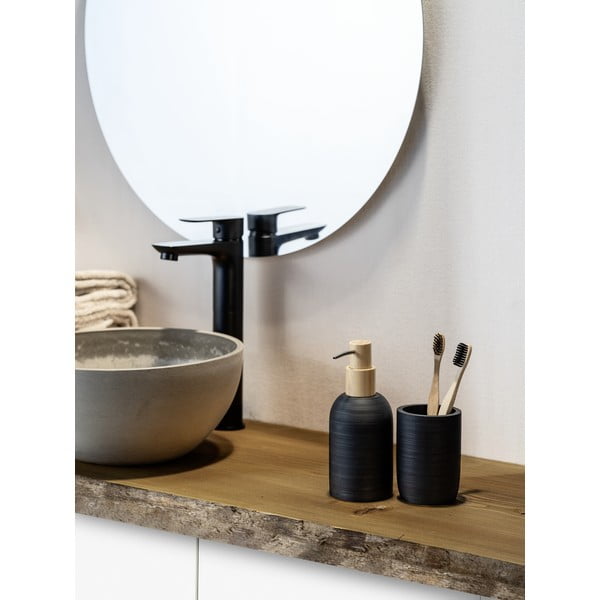 Črn lonček za zobne ščetke iz poliresina Altavalle – Wenko-image-1