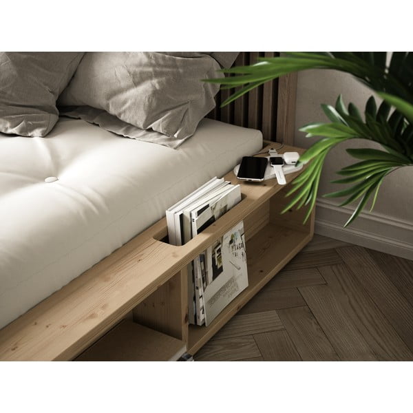 Dvoposteljna postelja iz masivnega lesa s futonom in tatamijem Comfort Karup Design, 160 x 200 cm-image-1
