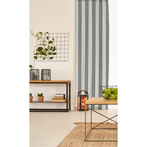 Siva zavesa Really Nice Things Cortina Hogar Grey Stripes-image-1