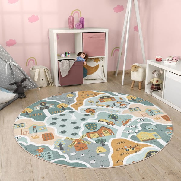 Pralna otroška igralna preproga ø80 cm Farmer's Life – Mila Home-image-4