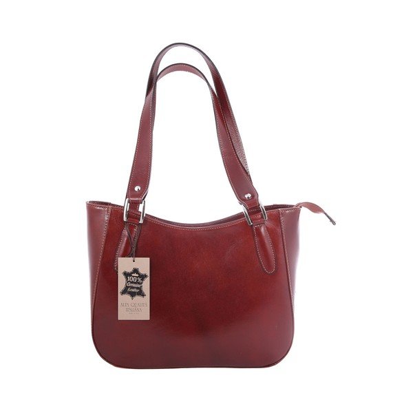 Rjava usnjena torbica Chicca Borse Sandrine-image-1