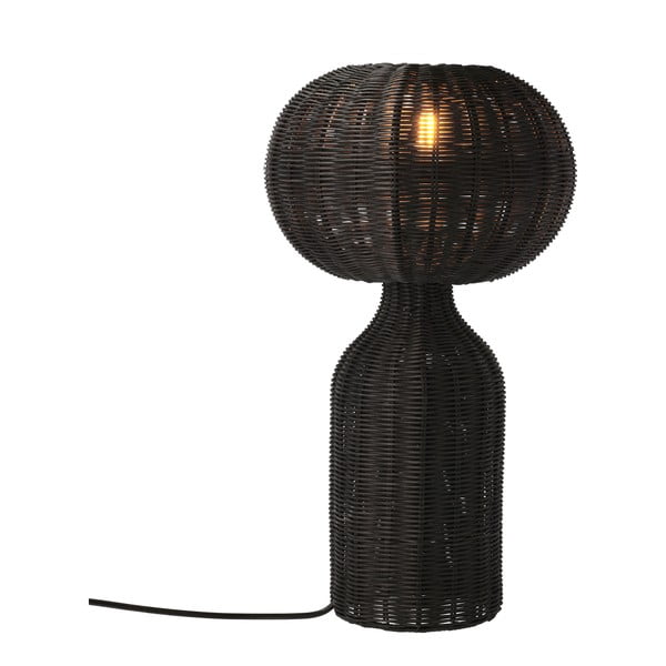 Črna namizna svetilka s senčnikom iz ratana (višina 43 cm) Werna – Villa Collection