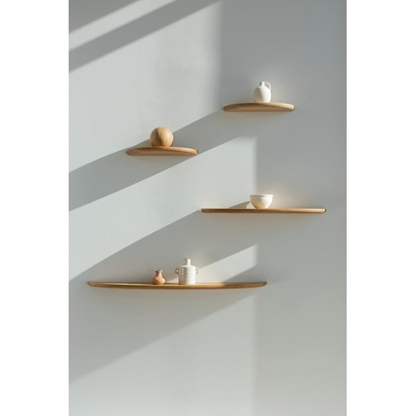 Polica iz masivnega hrasta v naravni barvi 70 cm Mu – Gazzda-image-4