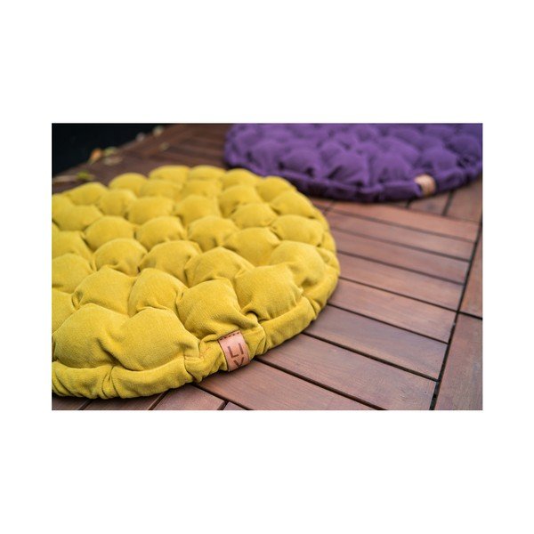 Svetlo modro-siva sedežna blazina z masažnimi kroglicami Linda Vrňáková Bloom, ⌀ 75 cm-image-4