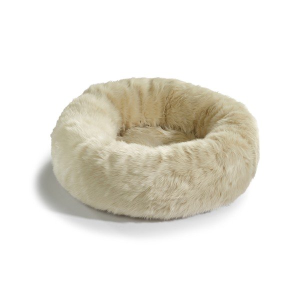 Kremno bela podloga za hišne ljubljenčke iz umetnega krzna ø 50 cm Lana Ivory/Mottled Natural – MiaCara