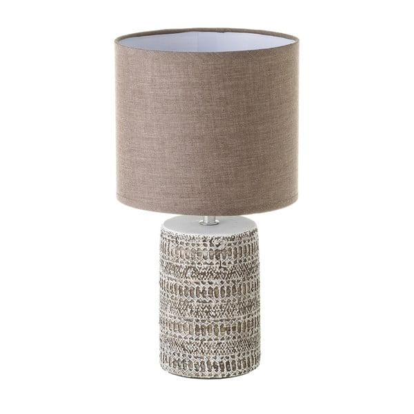 Rjava namizna svetilka s tekstilnim senčnikom (višina 33,5 cm) – Casa Selección