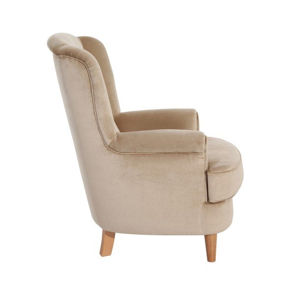 Peščeno rjav žameten fotelj Max Winzer Kendra Velvet-image-2