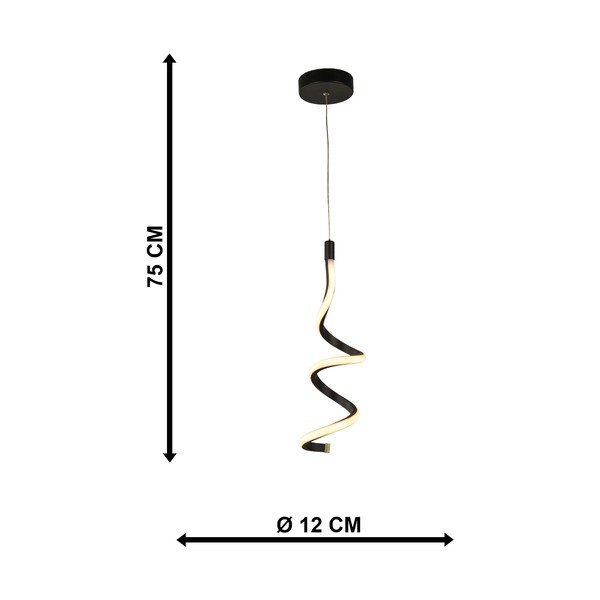 Črna kovinska LED viseča svetilka ø 12 cm Hilton – Squid Lighting-image-3