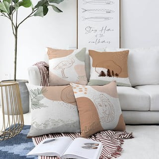 Komplet 4 prevlek za vzglavnik Minimalist Cushion Covers Flamingo, 55 x 55 cm