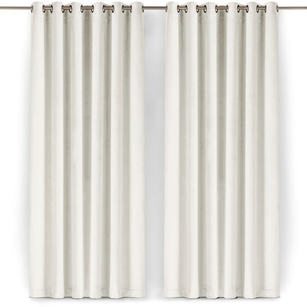 Kremno bela žametna zavesa za delno zatemnitev 200x250 cm Velto – Filumi-image-4