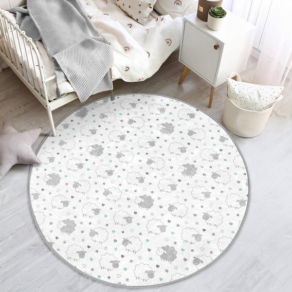 Bela/svetlo siva otroška preproga ø 80 cm Comfort – Mila Home-image-4