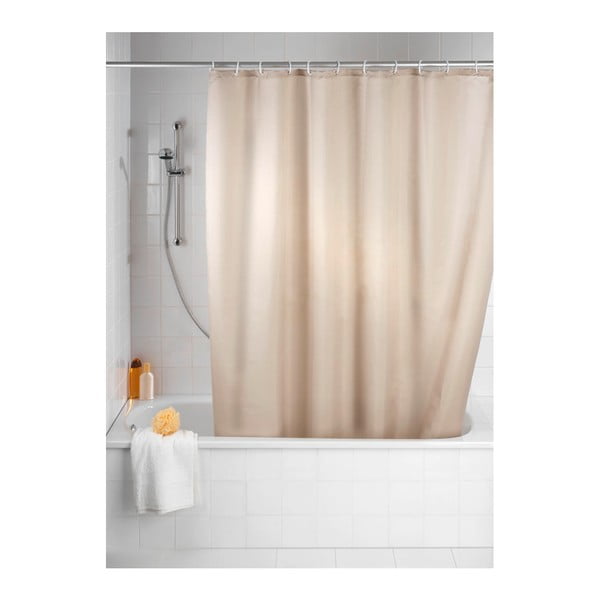 Bež zavesa za tuš s plastjo proti plesni Wenko, 180 x 200 cm-image-1
