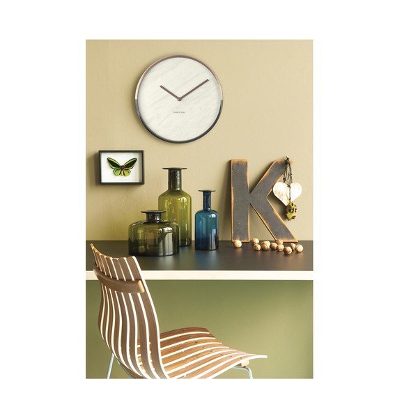Present Time Marble Delight White Clock-image-2