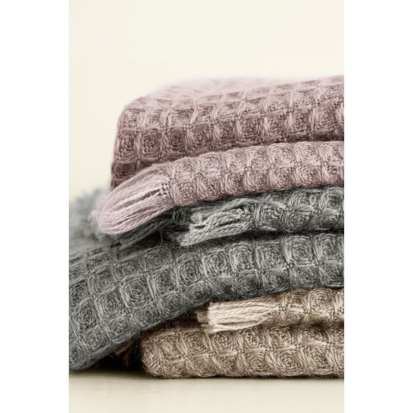 Siva pletenina z vzorcem vafljev Blomus, 130 x 180 cm-image-1