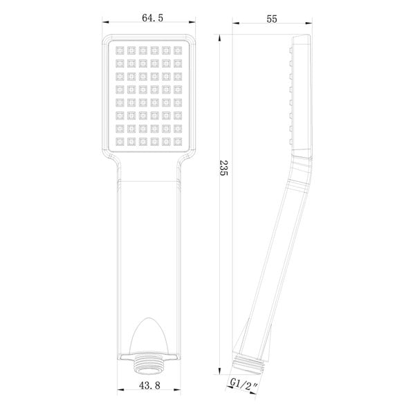 Mat črna plastična tuš ročka – Sapho-image-1