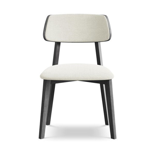 Kremno bel jedilni stol iz masivnega lesa Niu – Makamii-image-1