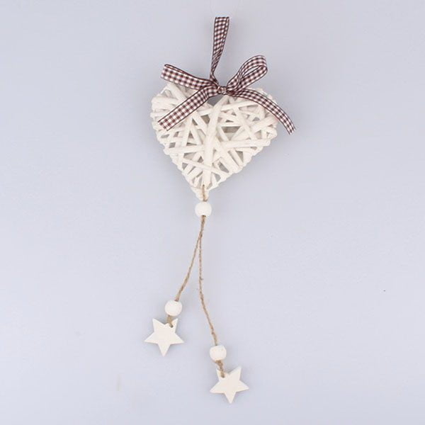 Beli ratan viseče dekorativno srce Dakls Stars