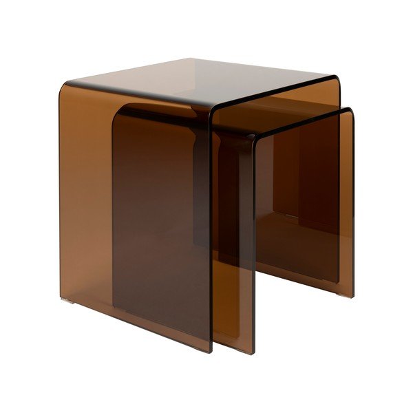 Steklene stranske mizice v kompletu 2 ks 40x45 cm Vetro – Dutchbone