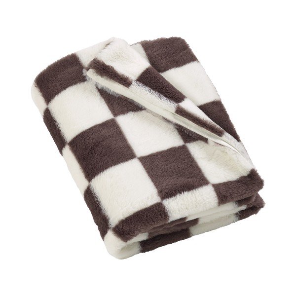 Bela/temno rjava odeja 130x170 cm Cosy Soft Checkerboard – Catherine Lansfield