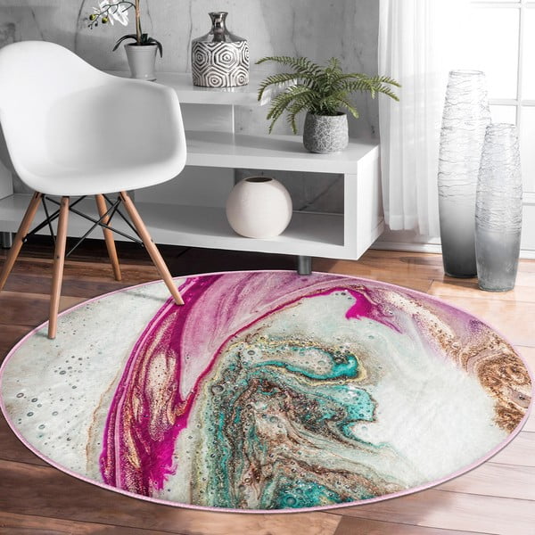 Pralna okrogla preproga primerna za robotski sesalnik ø 120 cm Comfort – Mila Home-image-1