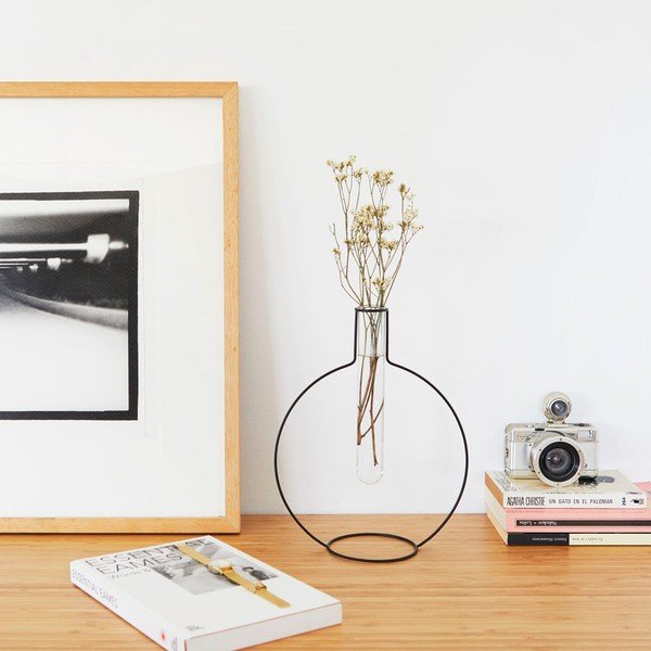 Črna vaza Balvi Silhouette Round-image-1