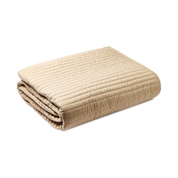 Bež prešito pregrinjalo za zakonsko posteljo 220x230 cm – Bianca