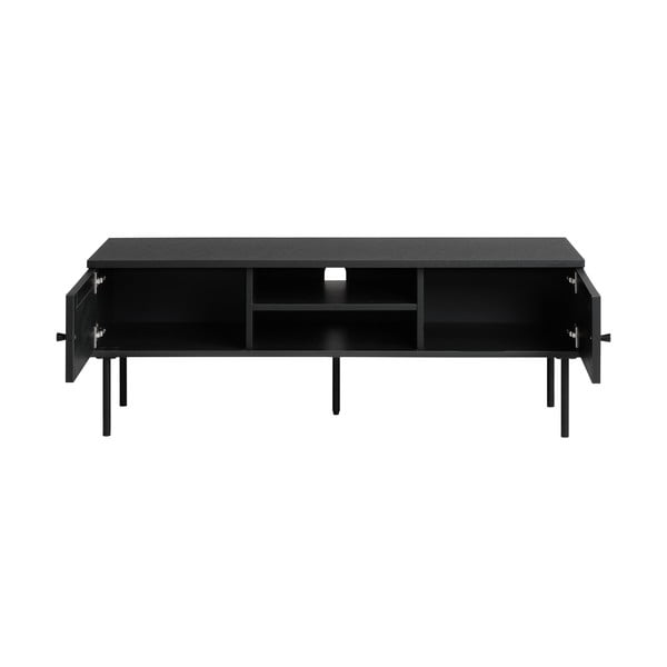 Črna TV omarica v hrastovem dekorju 120x43 cm Pensacola – Unique Furniture-image-4