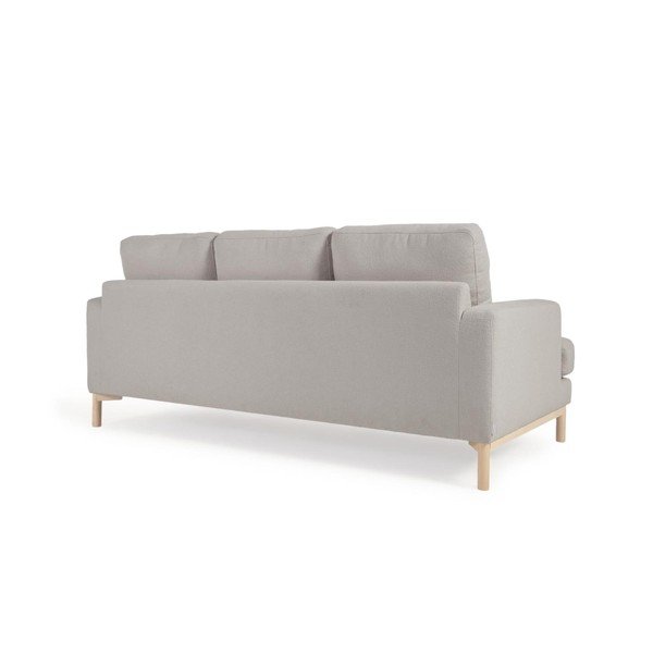 Siva sedežna garnitura iz tkanine bouclé 203 cm Mihaela – Kave Home-image-4