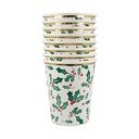 Papirnati kozarčki za enkratno uporabo v kompletu  8 ks Holly Pattern – Meri Meri