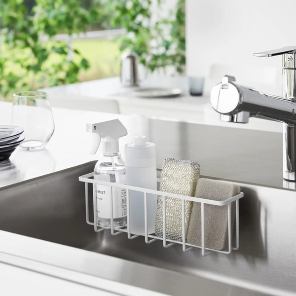 Belo kovinsko držalo za detergent z namestitvijo brez vrtanja Film Hook – YAMAZAKI-image-1