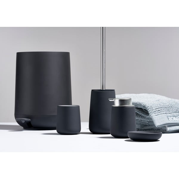 Črn plastičen koš za smeti s pedalom 5 l Nova – Zone-image-3