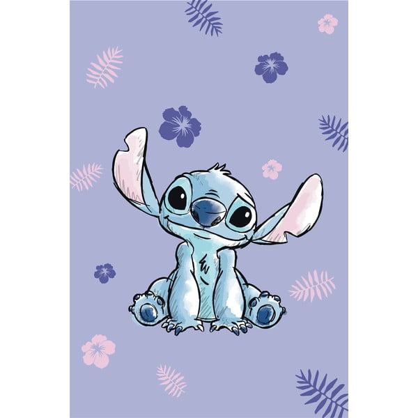 Vijolična otroška odeja iz mikroflanele 100x150 cm Lilo and Stitch – Jerry Fabrics