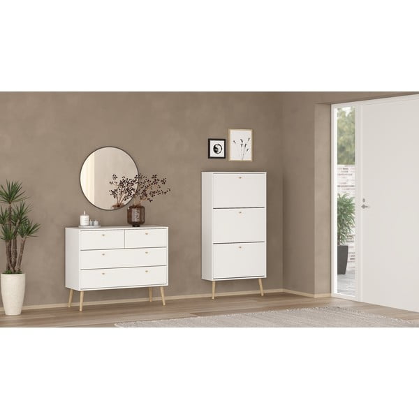 Bela preklopna omarica za čevlje Bodo – Tvilum-image-1