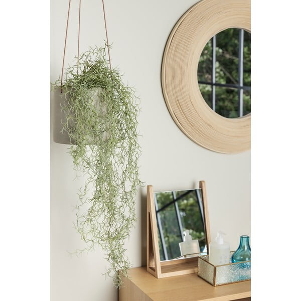 Stensko ogledalo z bambusovim okvirjem ø 60 cm Blush – Hübsch-image-3