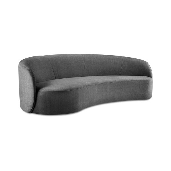 Siva žametna asimetrična zofa Mazzini Sofas Debbie, leva-image-2