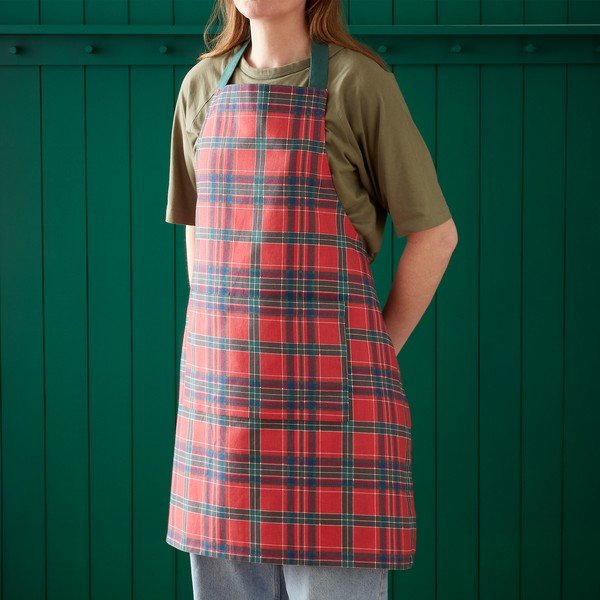 Bombažen predpasnik z božičnim motivom Christmas Tartan Check – Catherine Lansfield-image-1