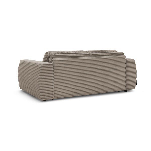 Sivorjava sedežna garnitura za spanje/raztegljiva iz rebrastega žameta 220 cm Hugo – Bobochic Paris-image-3