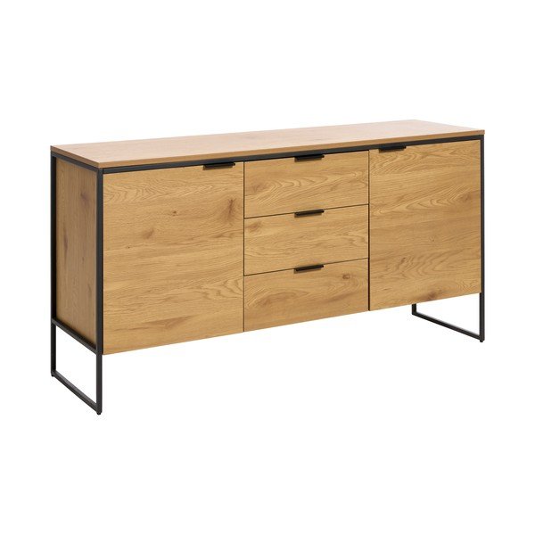 Komoda v hrastovem dekorju v naravni barvi 155x81x45 cm Cesura – Unique Furniture-image-2