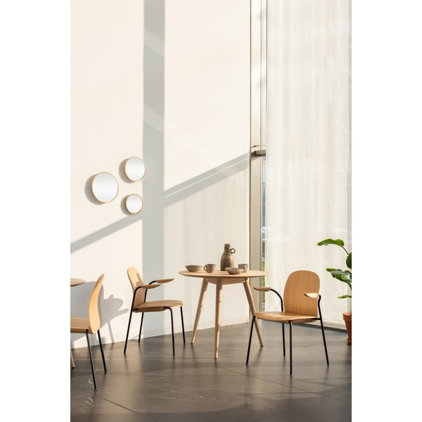 Rjavi/v konjak rjavi barvi jedilni stoli v kompletu z možnostjo nalaganja 2 ks v orehovem dekorju Book – Gazzda-image-2