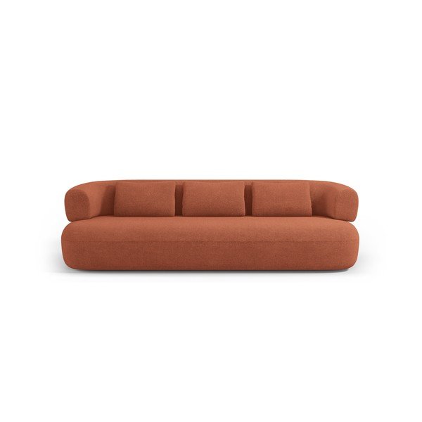 Sedežna garnitura iz tkanine bouclé v barvi terakote 226 cm Jenny – Micadoni -image-2