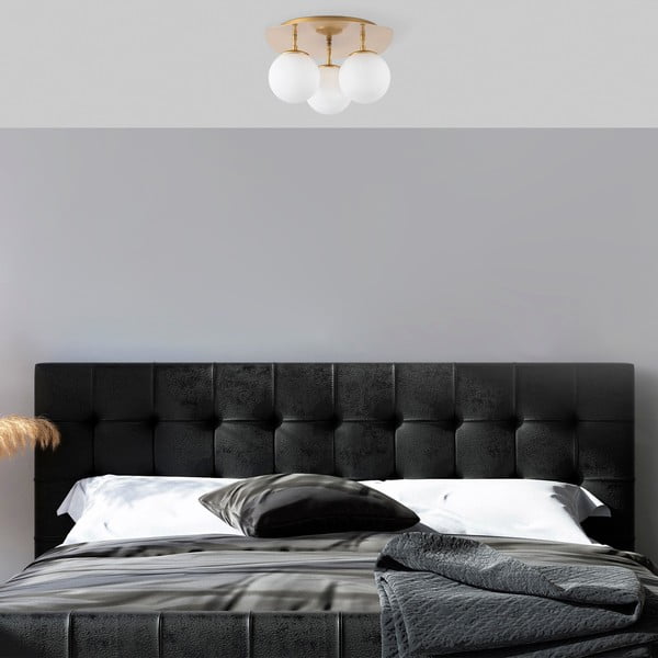 Stropna svetilka v zlati barvi s steklenim senčilom 37x44 cm Well – Opviq lights-image-2