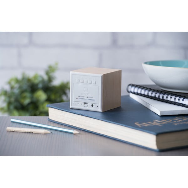 Digitalna budilka Wooden Cube Click – Gingko-image-1