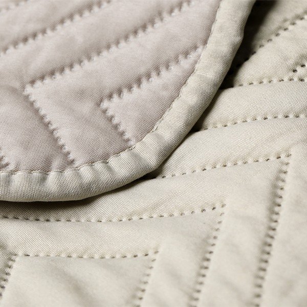 Kremno belo prešito pregrinjalo iz mikrovlaken 220x240 cm Softa – Restilo-image-4