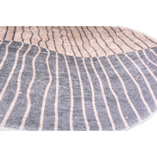 Siva/kremno bela pralna okrogla preproga ø 120 cm Yuvarlak – Vitaus-image-2