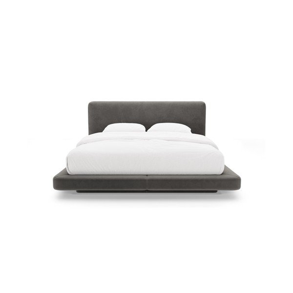 Temno siva oblazinjena zakonska postelja 140x200 cm Linea – Micadoni -image-3