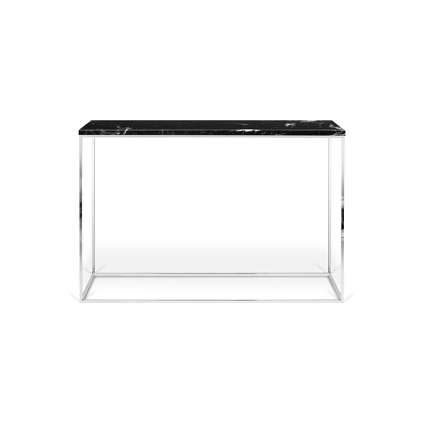 Črna konzolna mizica z marmornato ploščo TemaHome