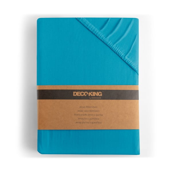 Modra napenjalna rjuha iz jerseyja 90x200 cm Amber – Restilo-image-4